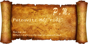 Petrovitz Márió névjegykártya